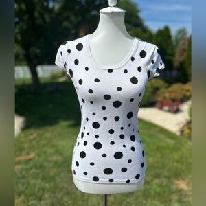 Willi Smith short sleeve, polkadot, sweater, top